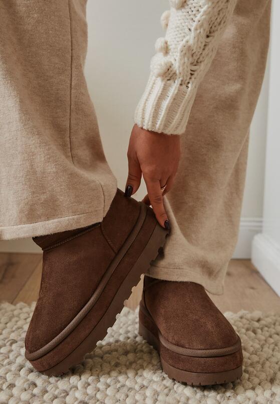 Brązowe Śniegowce Vices z Krótką Cholewką Ocieplone Futerkiem Grelfedi 2