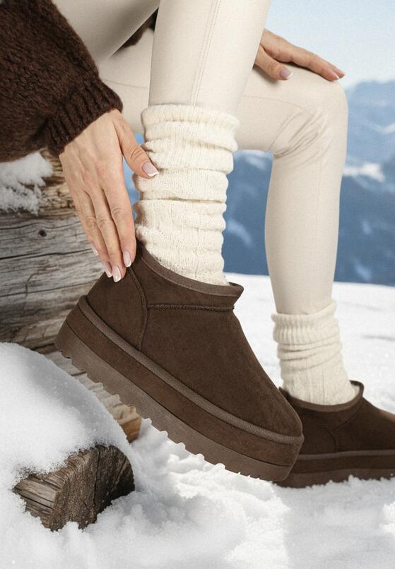 Brązowe Śniegowce Vices z Krótką Cholewką Ocieplone Futerkiem Grelfedi 1