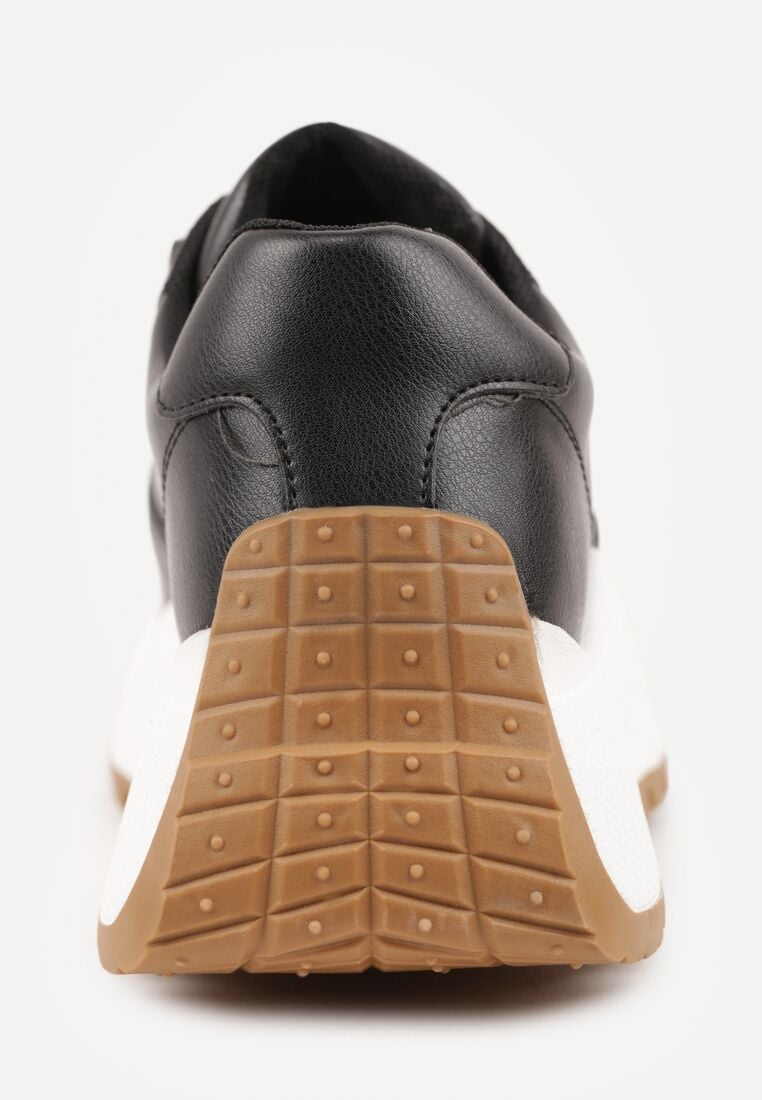 Czarne Sneakersy Vices na Grubej Podeszwie z Metaliczną Ozdobą Nelastra 9