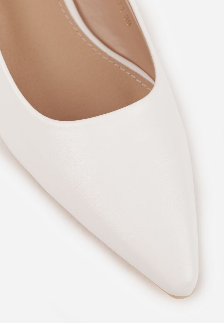 Białe Czółenka Vices na Obcasie ze Skórzaną Wkładką Asvanis 8