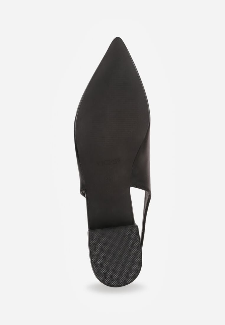 Czarne Sandały Vices ze Skórzaną Wkładką i Noskiem w Szpic Lisellia 8