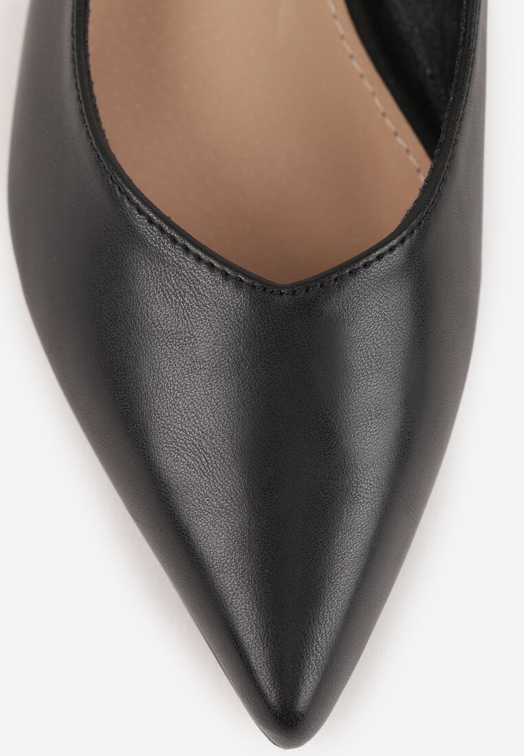 Czarne Sandały Vices ze Skórzaną Wkładką i Noskiem w Szpic Lisellia 9