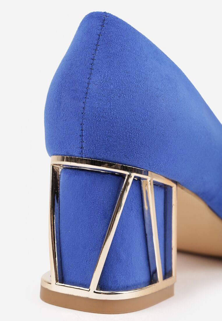 Niebieskie Czółenka Vices na Ozdobnym Słupku ze Skórzaną Wkładką Arvisel 9