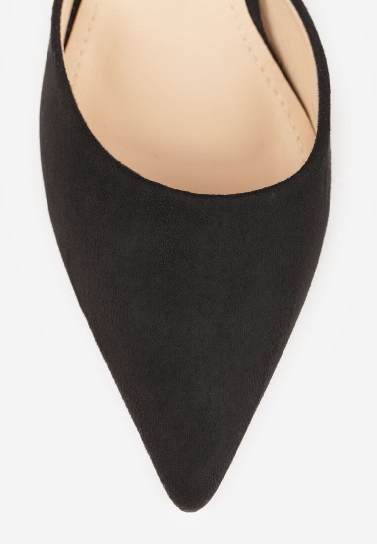 Czarne Czółenka Vices z Imitacji Zamszu na Obcasie Klepsydra Esiriva 9