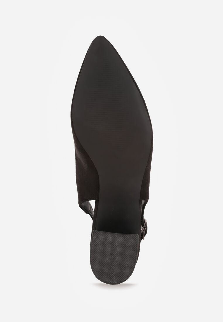 Czarne Sandały Vices na Obcasie Bez Pięty ze Skórzaną Wkładką Ciariliana 7