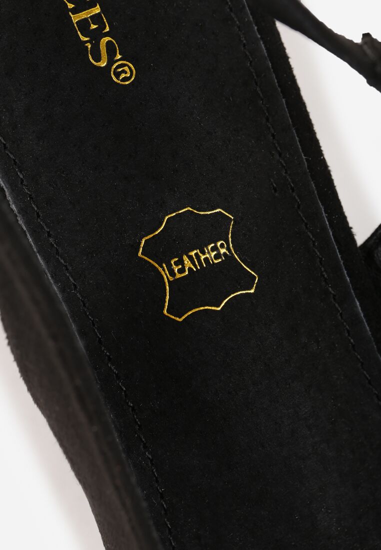 Czarne Sandały Vices na Obcasie Bez Pięty ze Skórzaną Wkładką Ciariliana 8