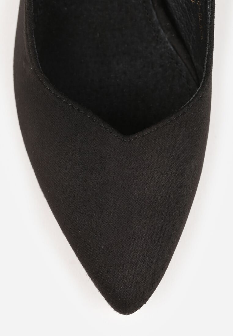 Czarne Sandały Vices na Obcasie Bez Pięty ze Skórzaną Wkładką Ciariliana 9