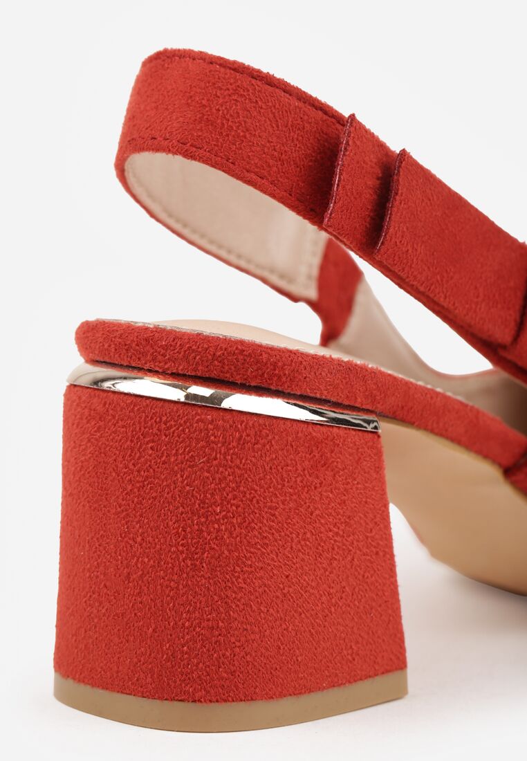 Czerwone Sandały Vices na Obcasie ze Skórzaną Wkładką Bez Pięty Vevazira 8