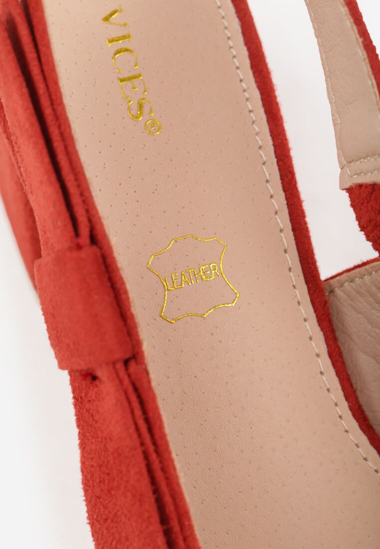 Czerwone Sandały Vices na Obcasie ze Skórzaną Wkładką Bez Pięty Vevazira 9