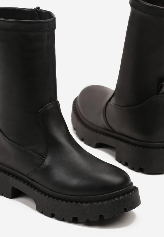Czarne Botki Vices z Dopasowaną Cholewką w Stylu Grunge Xillie 6