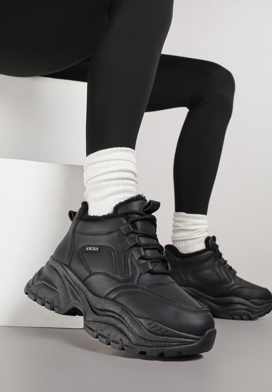 Czarne Botki w Stylu Sneakersów Chunky na Grubej Podeszwie Leandre 1