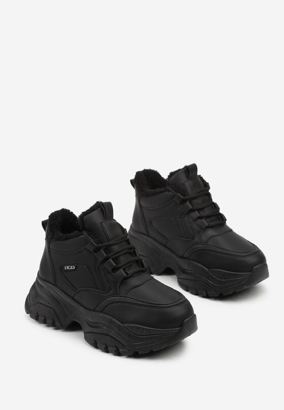 Czarne Botki w Stylu Sneakersów Chunky na Grubej Podeszwie Leandre 5