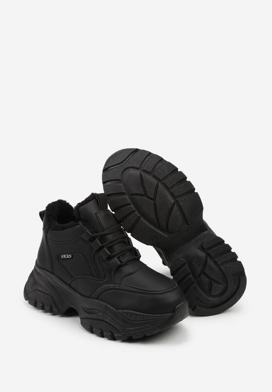 Czarne Botki w Stylu Sneakersów Chunky na Grubej Podeszwie Leandre 7