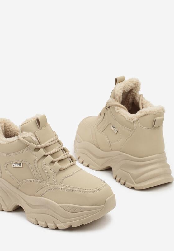 Brązowe Sneakersy Vices w Stylu Traperków Chunky na Grubej Podeszwie Leandre 6