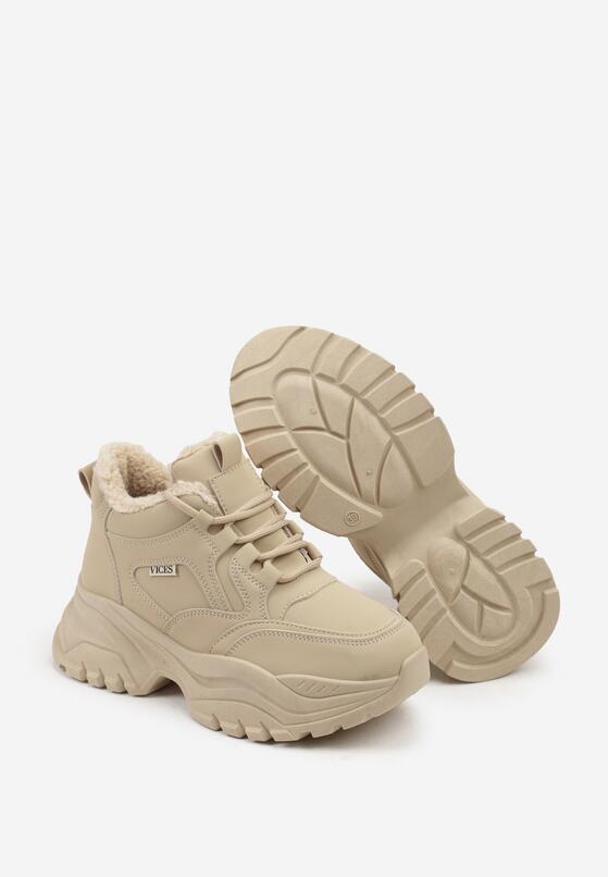 Brązowe Sneakersy Vices w Stylu Traperków Chunky na Grubej Podeszwie Leandre 7