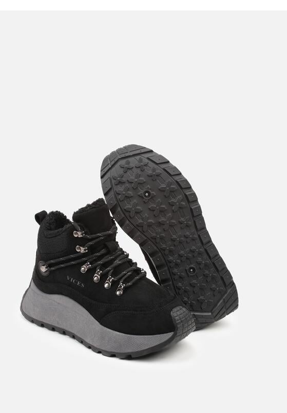 Czarne Sportowe Sneakersy Śniegowce Vices na Grubej Podeszwie Nellsana 7