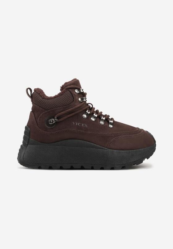 Brązowe Sportowe Sneakersy Śniegowce Vices na Grubej Podeszwie Nellsana 4