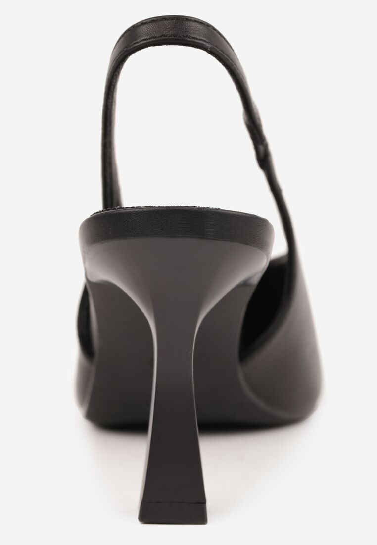 Czarne Czółenka Sandały Vices na Szpilce Bez Pięty Kolenna 9