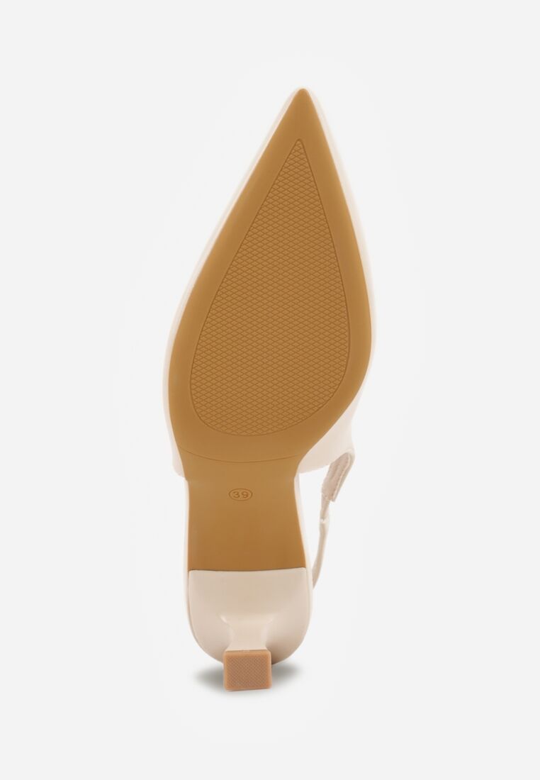 Beżowe Czółenka Sandały Vices na Szpilce Bez Pięty Kolenna 7