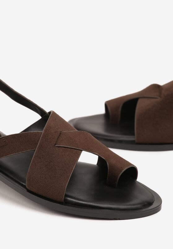 Brązowe Sandały Vices w Stylu Japonek Melavella 6