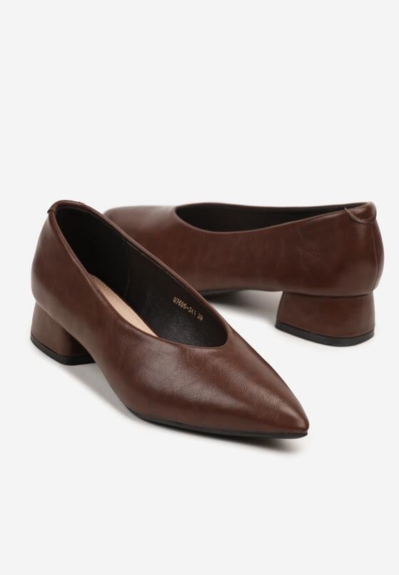 Pantofi cu toc Maro deschis 5