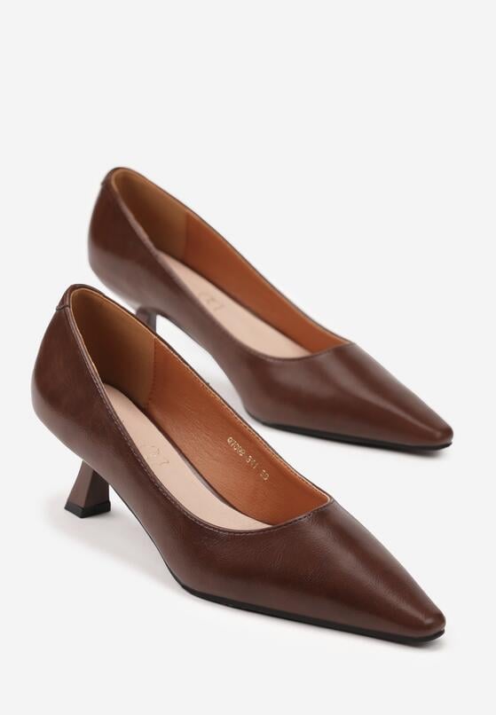 Pantofi cu toc Maro deschis 5
