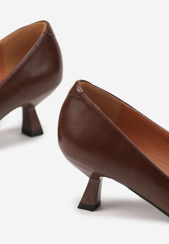 Pantofi cu toc Maro deschis 7