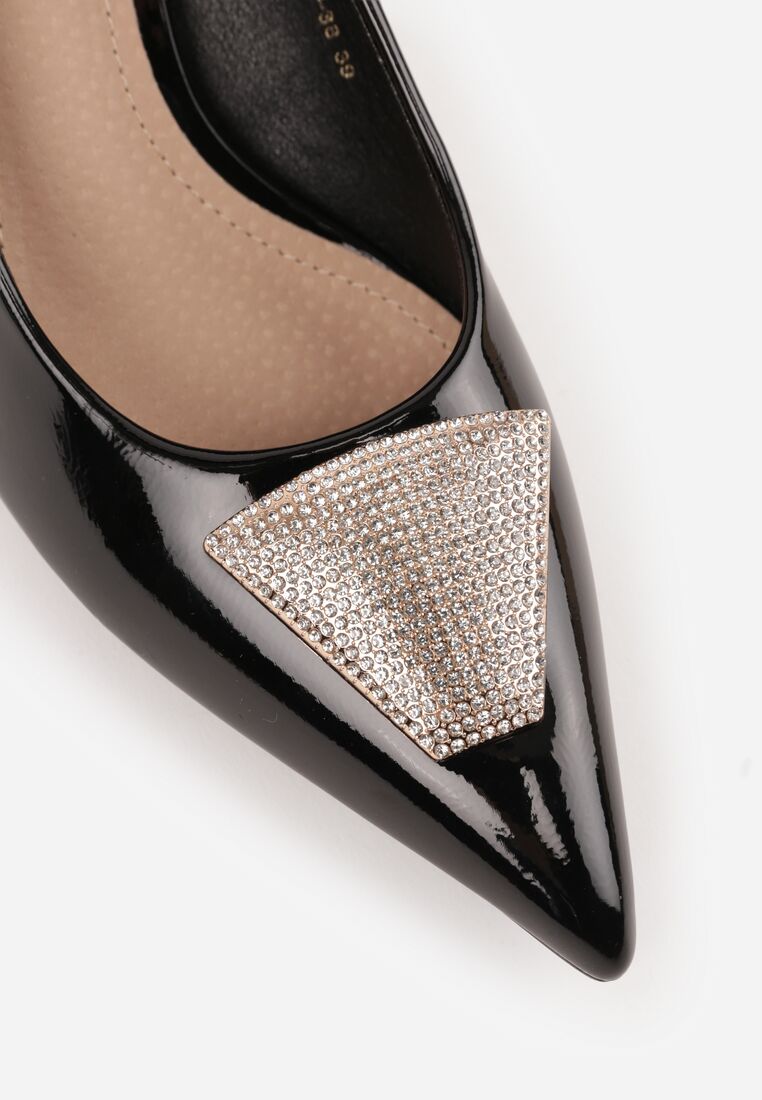 Czarne Szpilki Vices z Cyrkoniową Aplikacją Niraselle 8