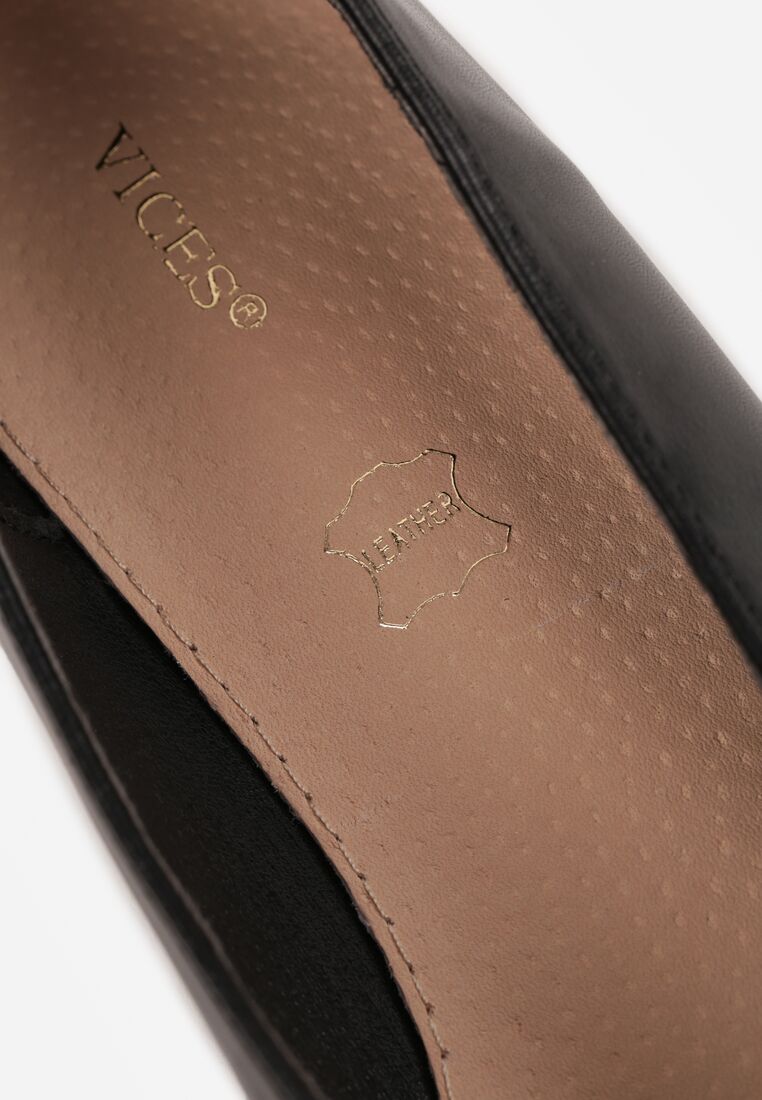 Czarne Balerinki Vices ze Szpiczastym Noskiem i Wkładką ze Skóry Naturalnej Belvisse 8