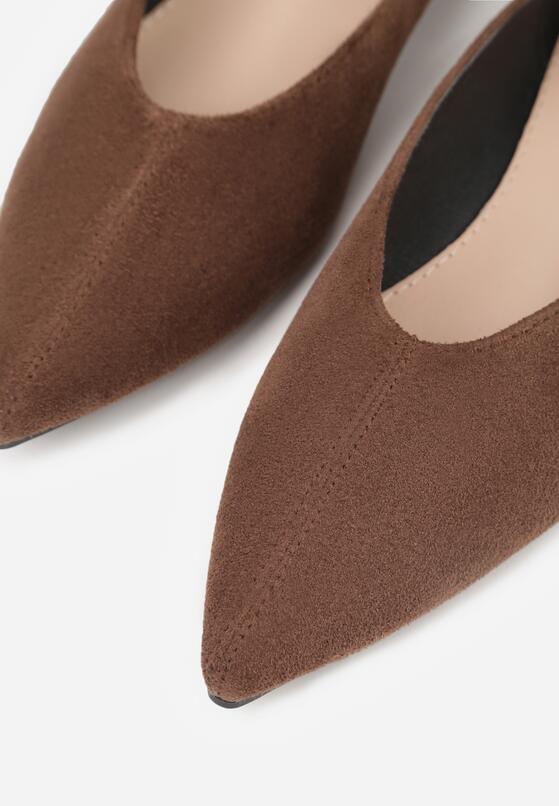 Brązowe Balerinki Vices ze Szpiczastym Noskiem Cariette 8