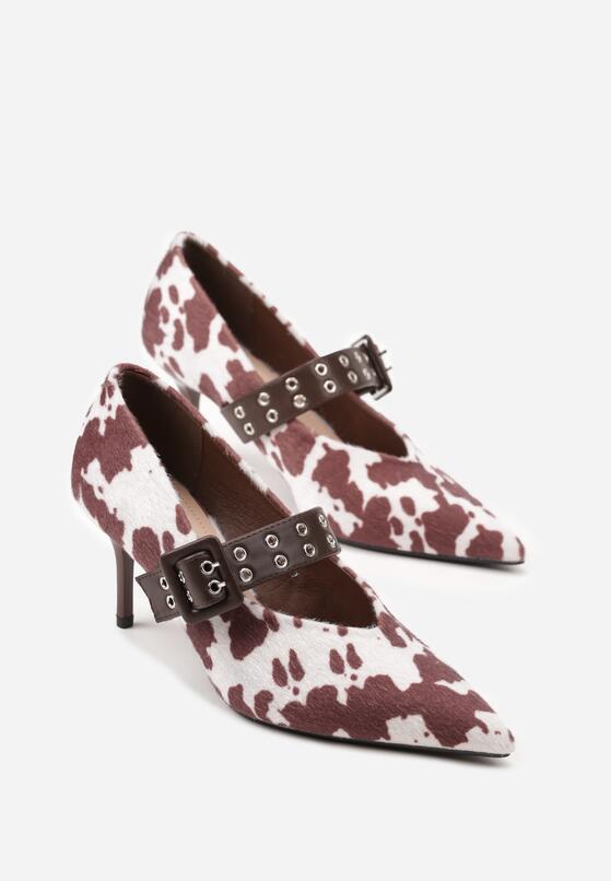 Pantofi cu toc Negru cu alb 5