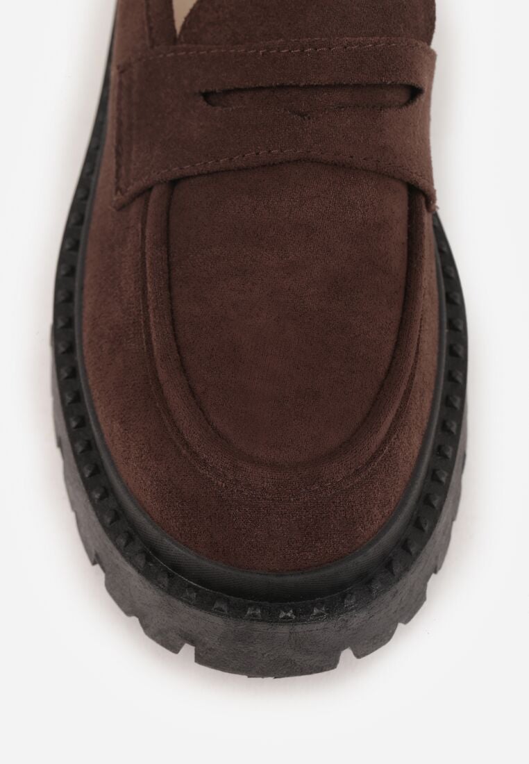 Brązowe Casualowe Mokasyny Vices na Grubej Podeszwie Viara 8