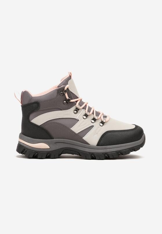 Szare Buty Trekkingowe Trapery Vices Ozdobione Przeszyciami Narrive 4