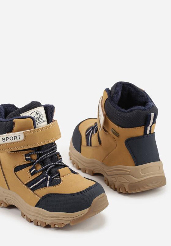 Brązowe Botki w Trekkingowym Stylu Vices Zapinane na Rzep Nelanella 3