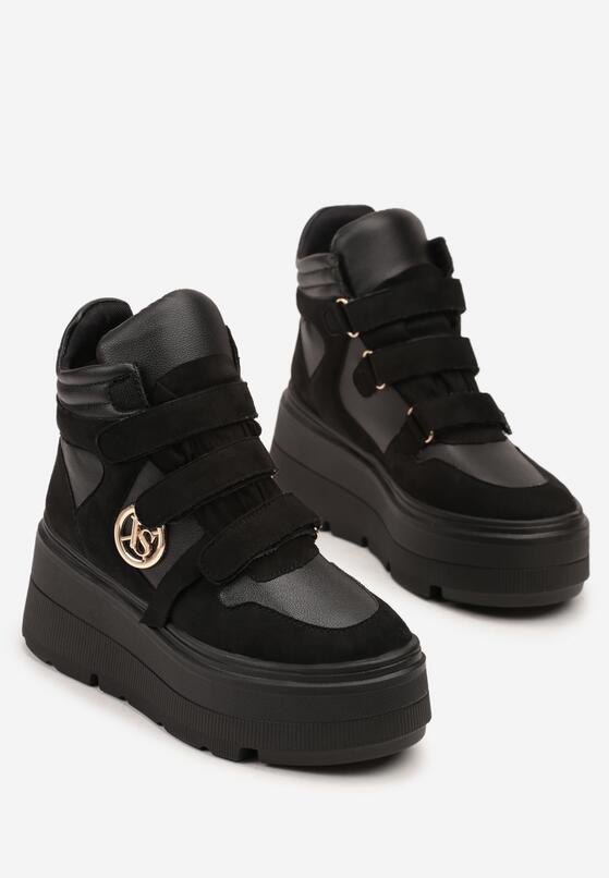 Czarne Botki Vices w Stylu Sneakersów na Platformie Afirriva 2