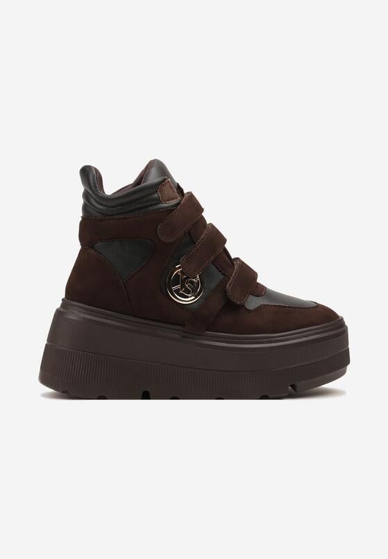 Brązowe Botki Vices w Stylu Sneakersów na Platformie Afirriva 1