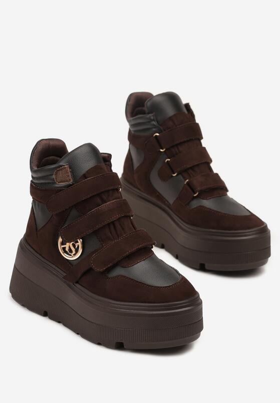 Brązowe Botki Vices w Stylu Sneakersów na Platformie Afirriva 2