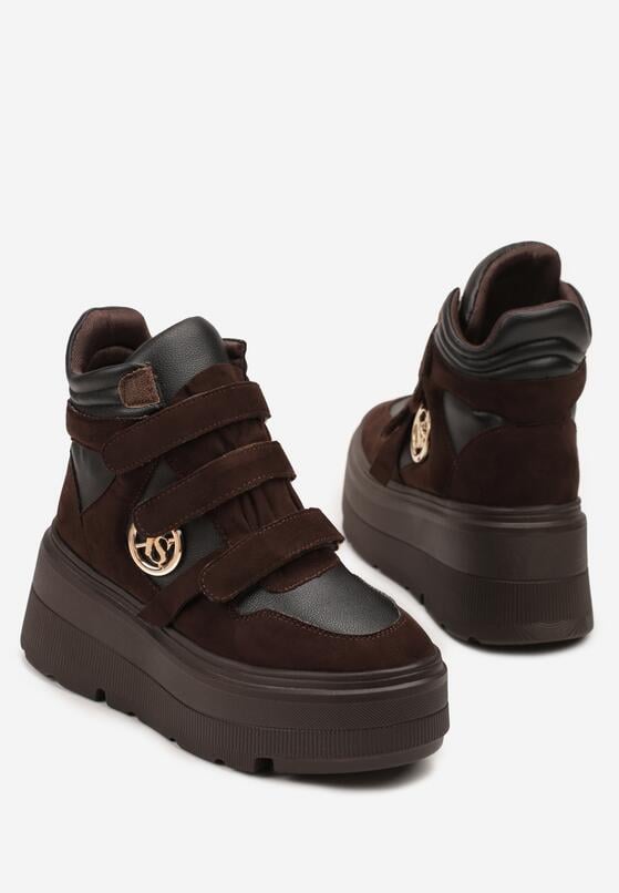 Brązowe Botki Vices w Stylu Sneakersów na Platformie Afirriva 3