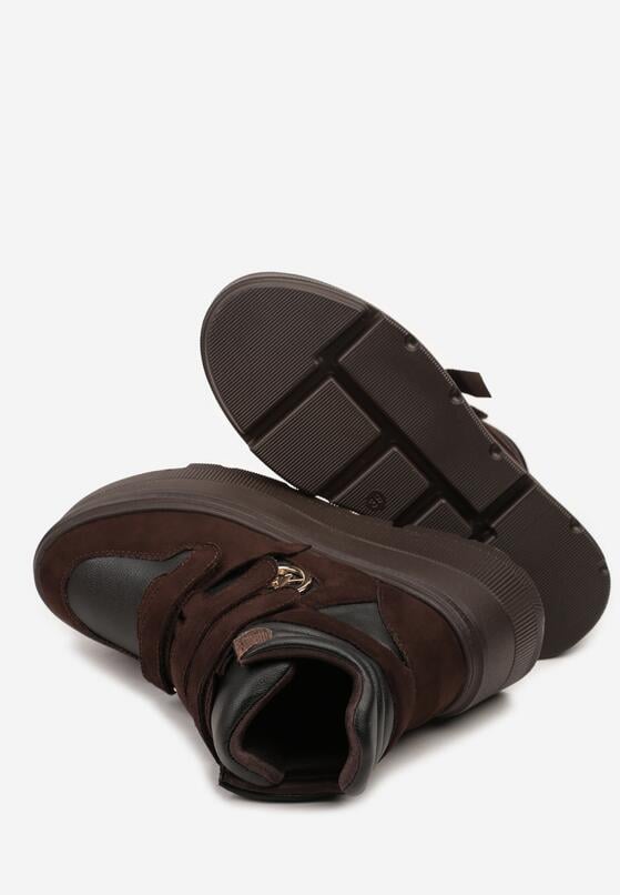 Brązowe Botki Vices w Stylu Sneakersów na Platformie Afirriva 4