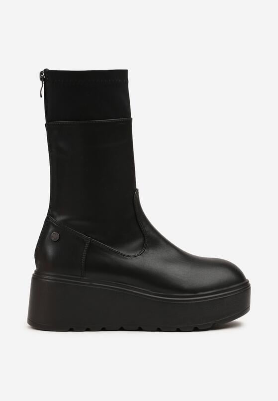 Czarne Botki na Koturnie Vices Typu Grunge Anerriva 4