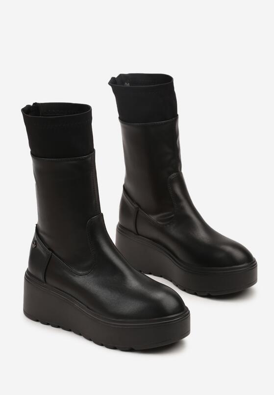 Czarne Botki na Koturnie Vices Typu Grunge Anerriva 5