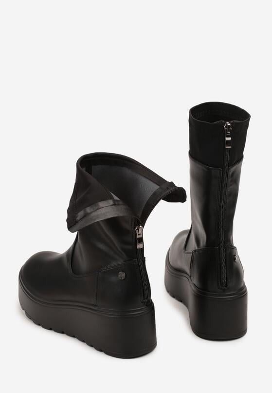 Czarne Botki na Koturnie Vices Typu Grunge Anerriva 7