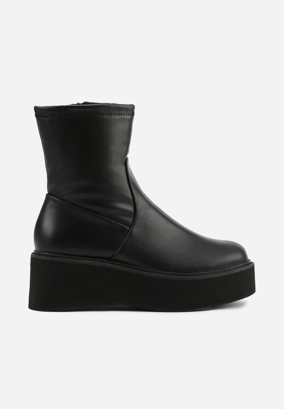 Czarne Botki Vices na Grubej Podeszwie w Stylu Grunge Ravitte 4