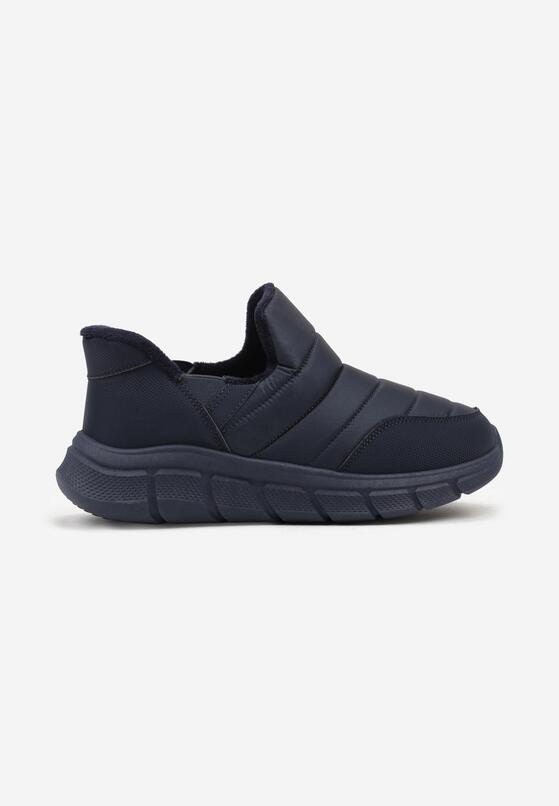 Niebieskie Pikowane Sneakersy na Grubej Tłoczonej Platformie Verta 4