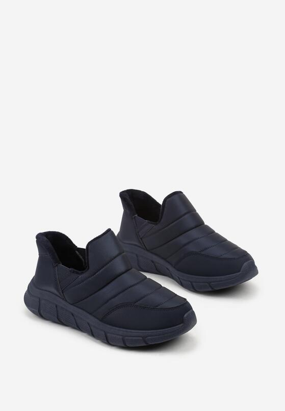 Niebieskie Pikowane Sneakersy na Grubej Tłoczonej Platformie Verta 5
