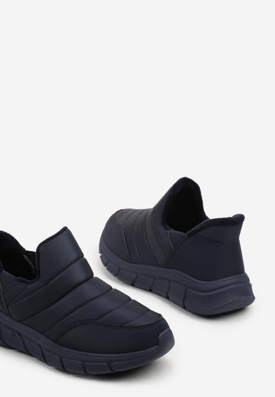 Niebieskie Pikowane Sneakersy na Grubej Tłoczonej Platformie Verta 6