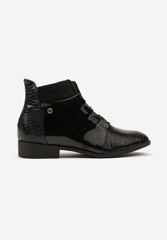 Czarne Sznurowane Botki Vices z Eleganckim Stylu Viellie 4