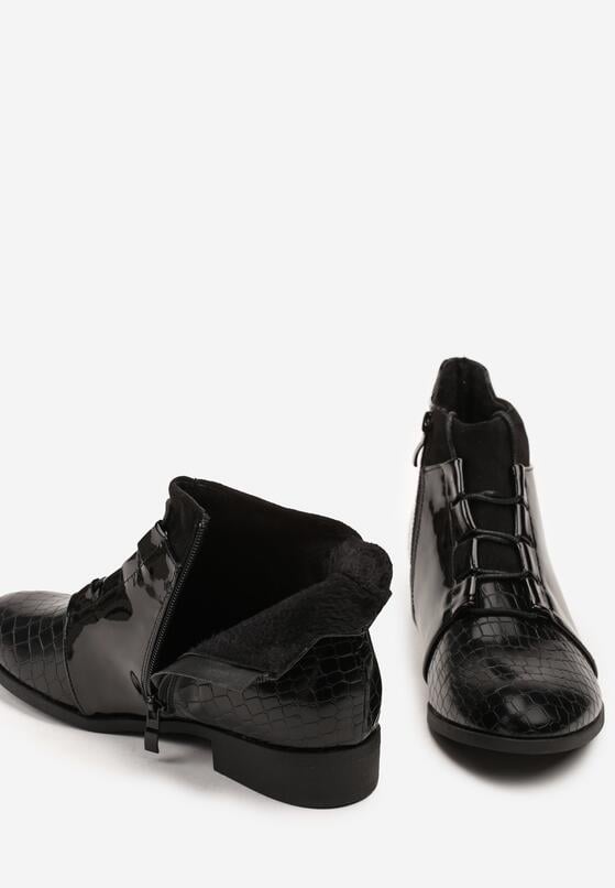 Czarne Sznurowane Botki Vices z Eleganckim Stylu Viellie 7
