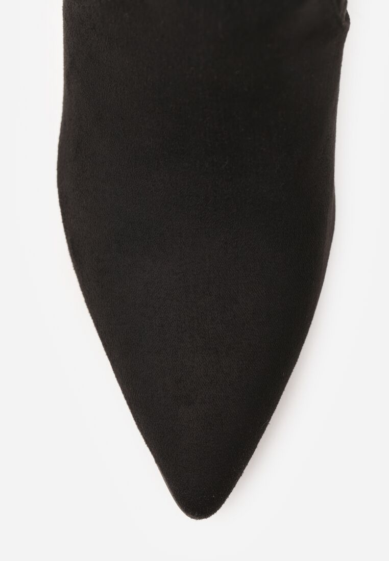 Czarne Botki Vices na Ozdobnej Szpilce z Cyrkoniami Temire 8