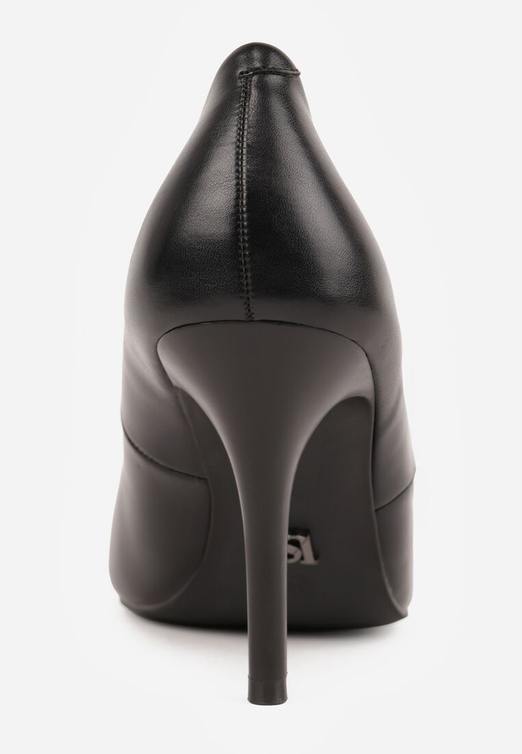 Czarne Szpilki Vices ze Skórzaną Wkładką Amixie 9